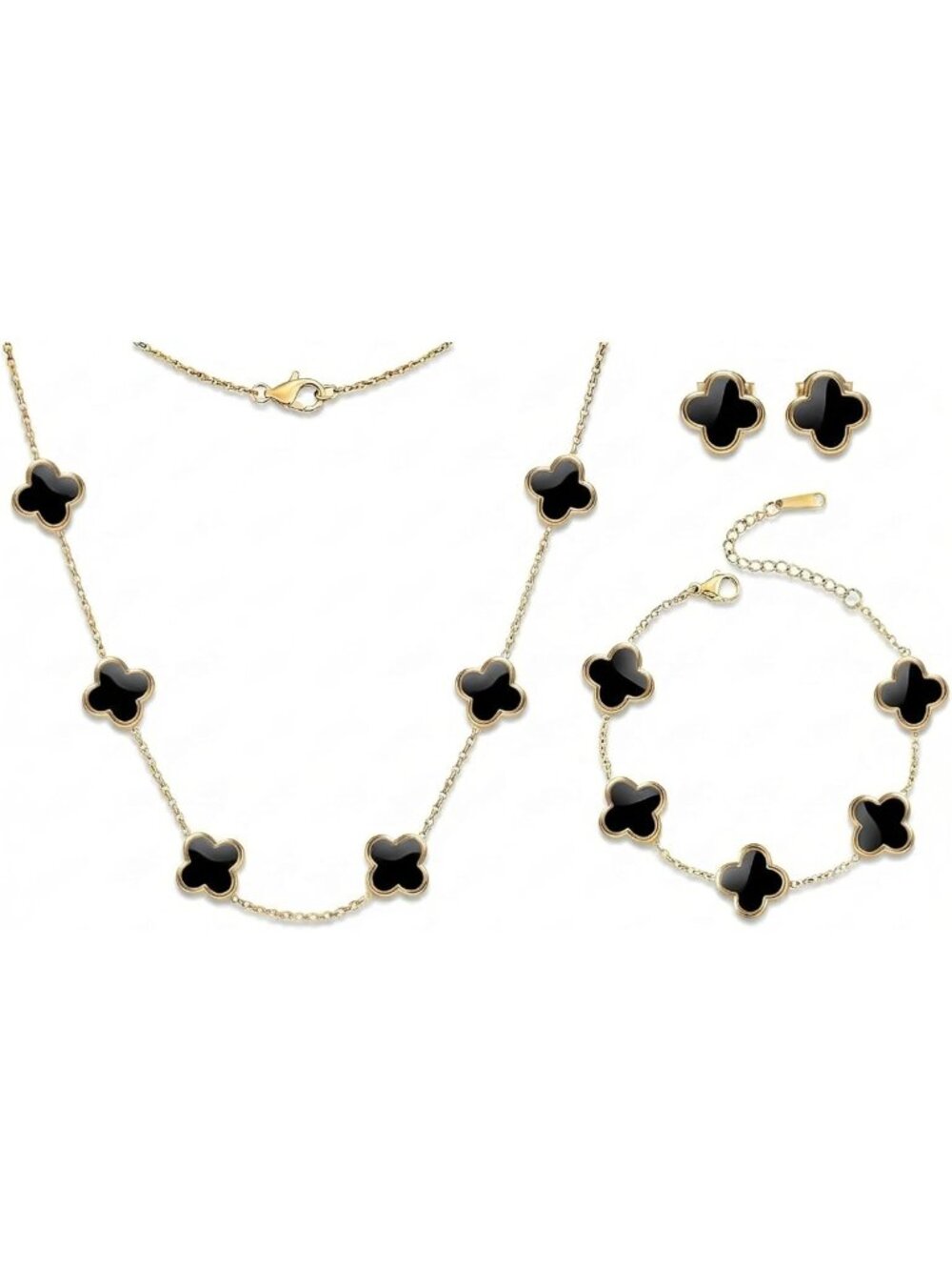 18K Gold Plated Four Leaf Clover Choker Necklace | Lucky Charm Jewelry Gift